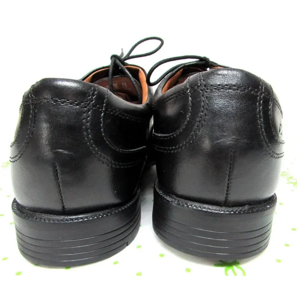 Clarks Collection men's size 11.5 M black leather oxfords dress shoes lace up